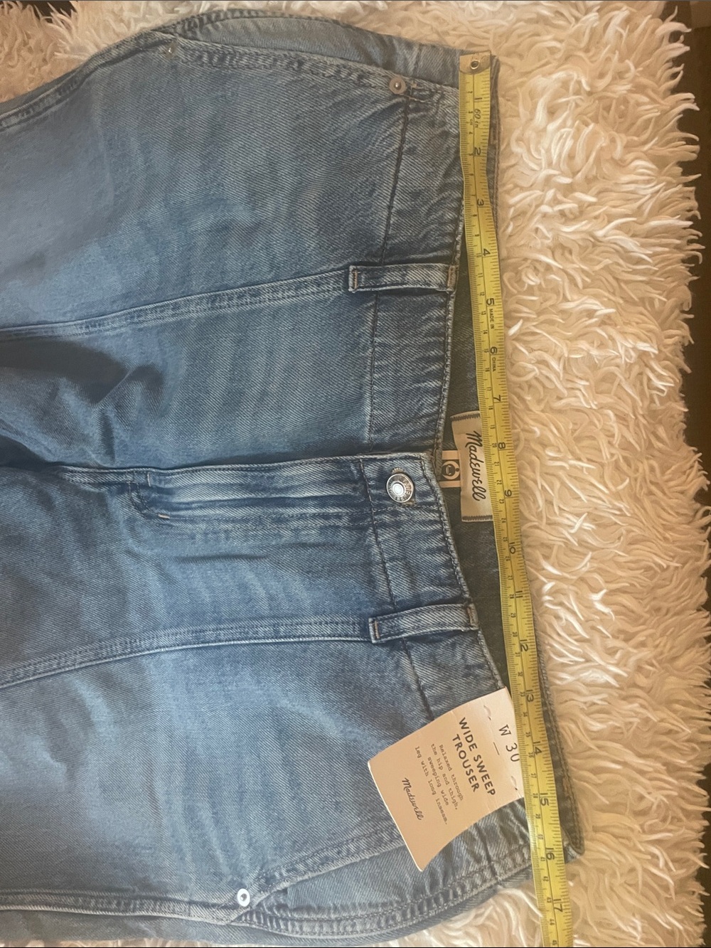 Madewell Seamed Extra Wide-Leg Denim Trousers - Light Blue, size 30 (NWT) - Picture 4 of 4